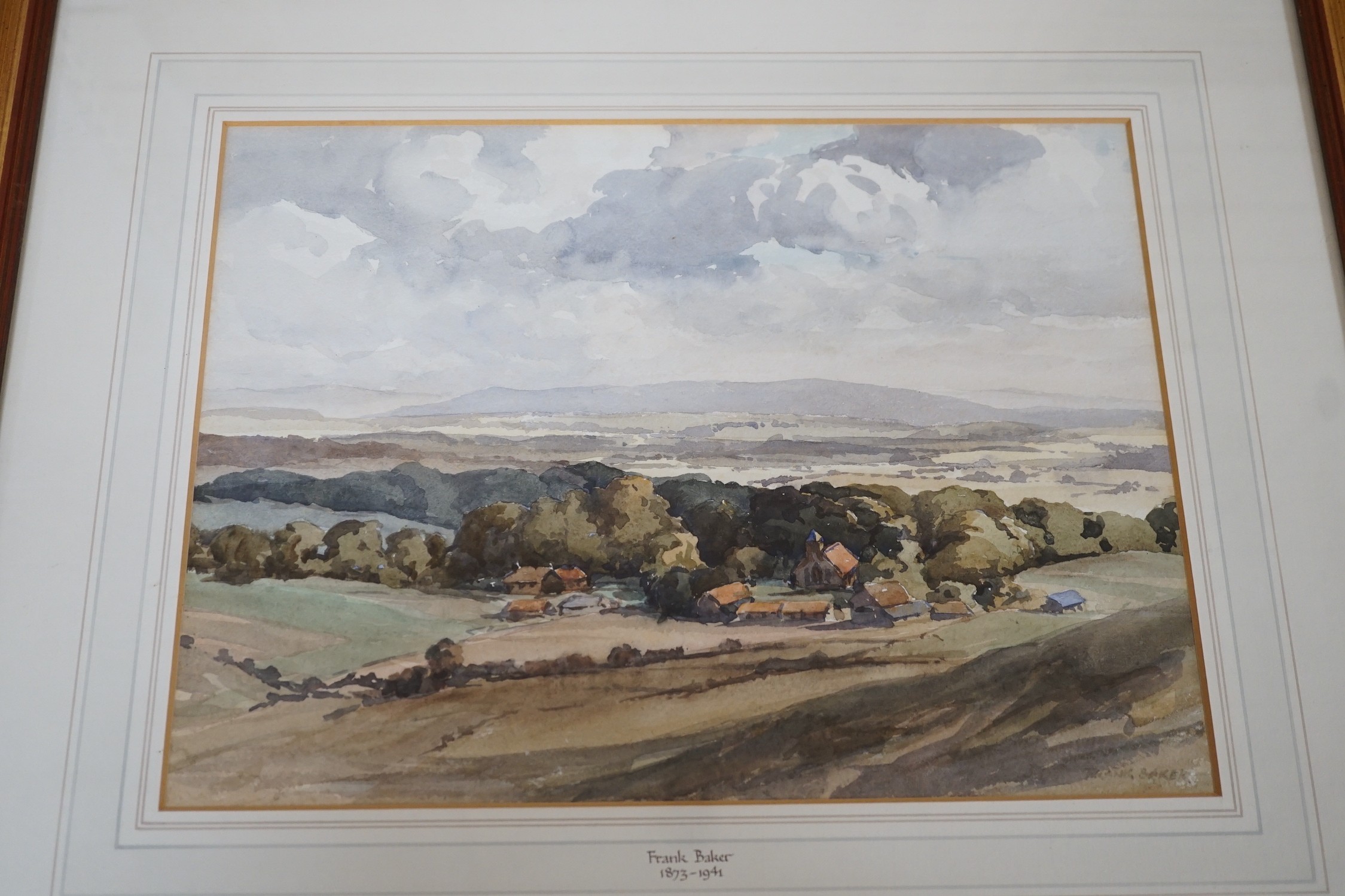 Frank Baker (1873-1941), three watercolours, Sussex landscapes, signed, largest 30 x 39.5cm